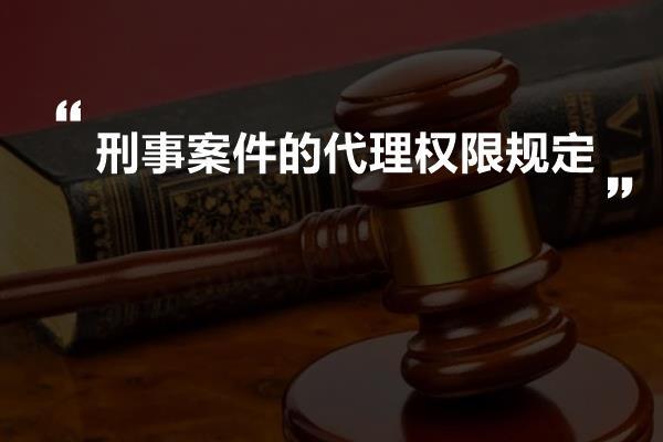 刑事案件的代理权限规定