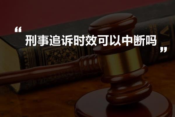 刑事追诉时效可以中断吗